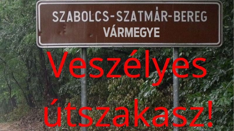 Figyelem! Kérjük, legyenek körültekintőek! Egy útszakasz Szabolcsban veszélyessé vált a gondatlanság következtében!